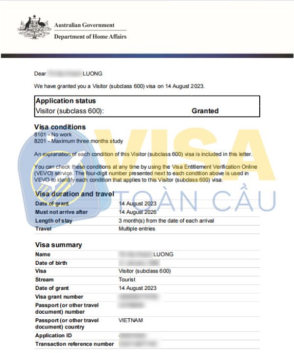 Dịch vụ làm visa du lịch Úc trọn gói tại Visa Toàn Cầu