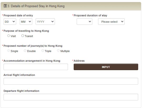 Chi tiết chuyến đi Hong Kong (Details of Proposed Stay in Hong Kong)