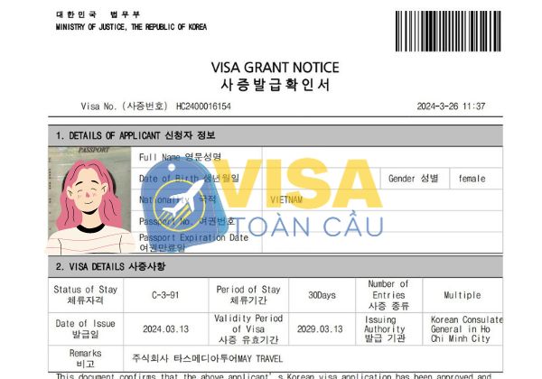 Điều kiện xin visa Hàn Quốc 5 năm đại đô thị