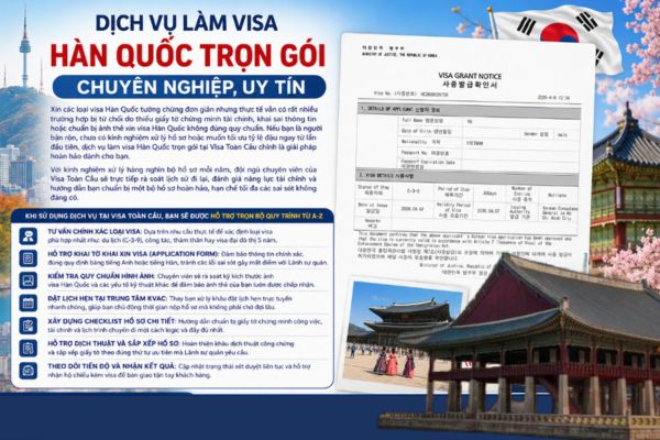 Dịch vụ làm visa Hàn Quốc tại Visa Toàn Cầu
