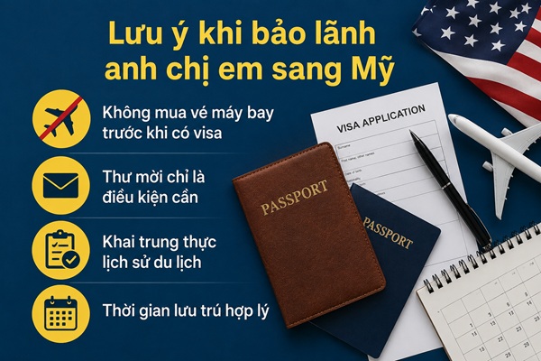 Lưu ý khi bảo lãnh anh chị em sang Mỹ