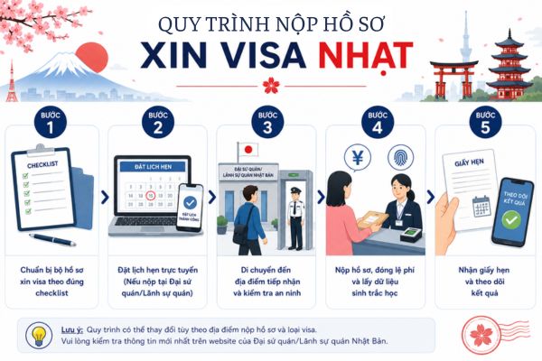 Quy trình nộp hồ sơ xin visa Nhật