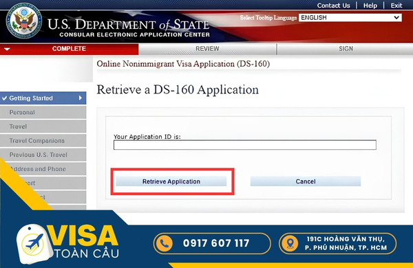 Hướng dẫn sửa đơn DS160