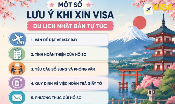 Lưu ý khi xin visa du lịch Nhật Bản tự túc