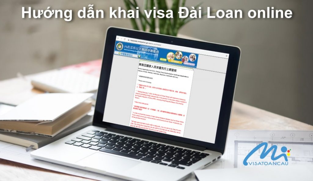 khai visa đài loan online