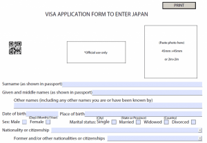 Khai visa đi Nhật Barcode