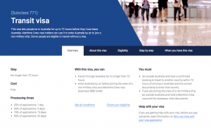 Visa Transit Úc 771-1
