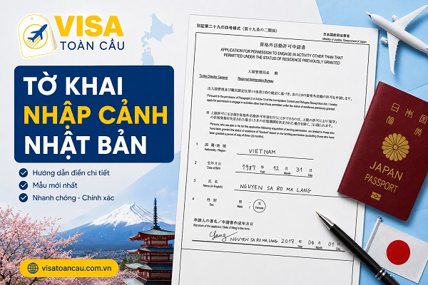 tờ khai nhập cảnh Nhật Bản
