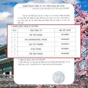TOP 5 công ty ưu tiên làm visa Hàn Quốc tại TPHCM